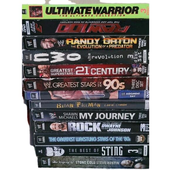 HUGE Lot Of 13 WWE WWFDVD Superstar Sets CompilationsAnd Anthologies WCW.